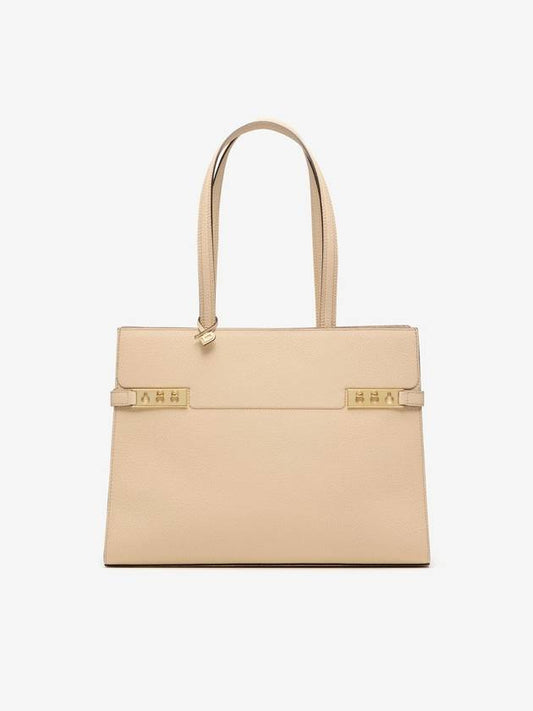 Tempette Tote Bag Derby Calf Dune AA0616BNV022CDO - DELVAUX - BALAAN 1