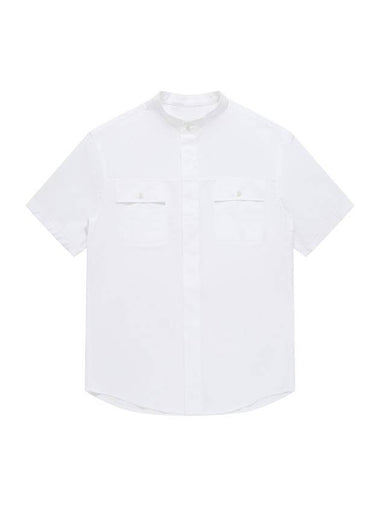 China Hidden Button Short Sleeve Shirt White - SOLEW - BALAAN 1