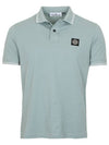 Men's Logo Patch Lining Short Sleeve Polo Shirt Sky Blue - STONE ISLAND - BALAAN 6