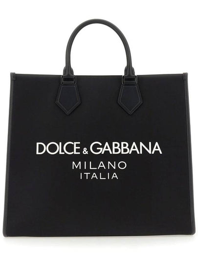 Rubber Logo Large Tote Bag Black - DOLCE&GABBANA - BALAAN 2