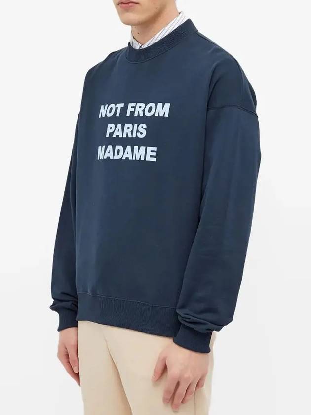 Slogan Print Long Sleeve Sweatshirt SW102 NAVY - DROLE DE MONSIEUR - BALAAN 3