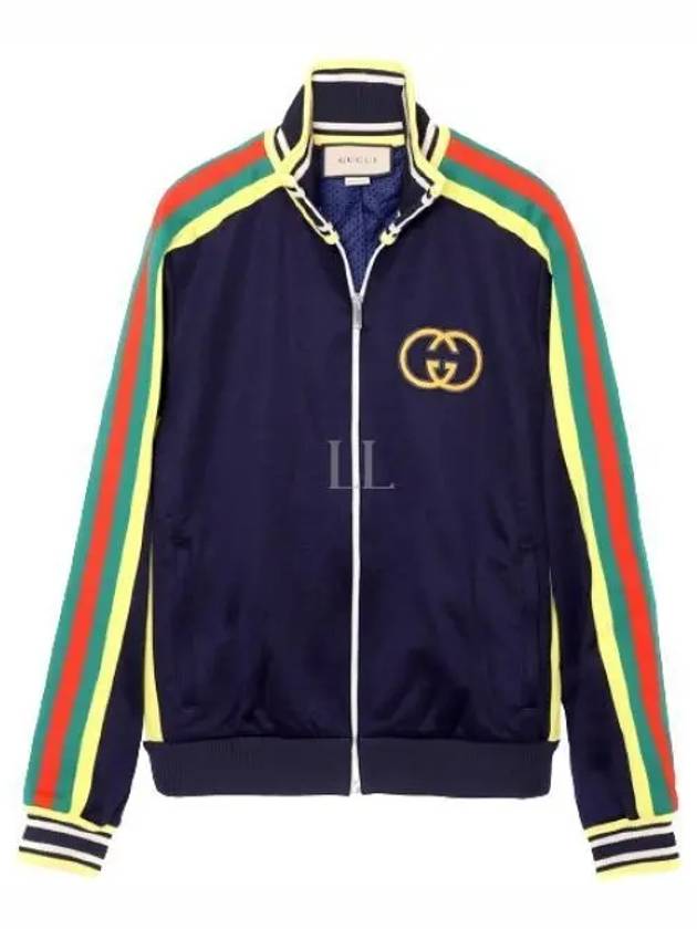 Track Jersey Sweat Zip-up Jacket Blue - GUCCI - BALAAN 2