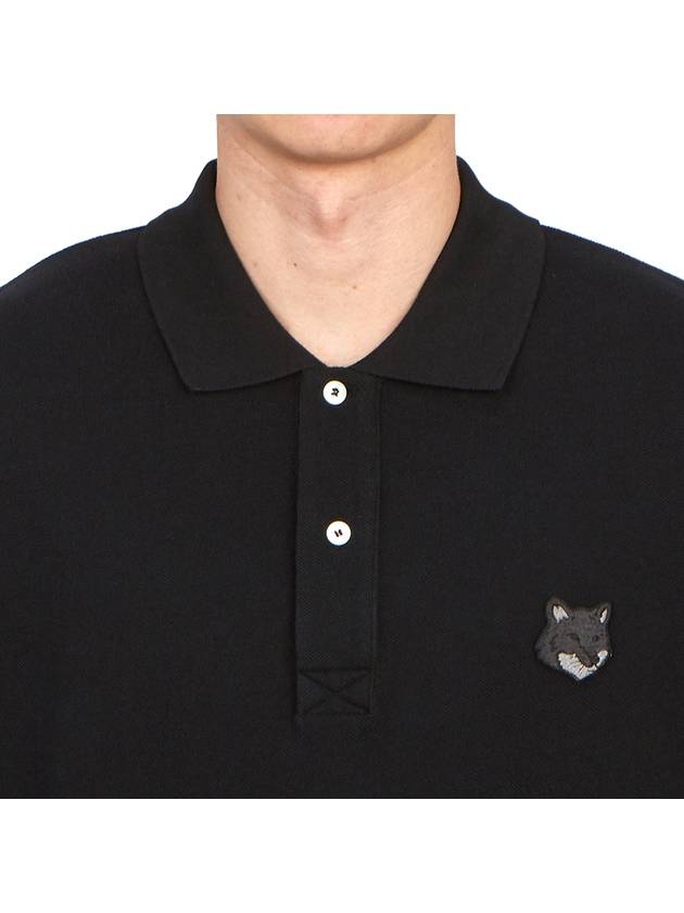 Bold Fox Head Patch Oversized Polo Shirt Black - MAISON KITSUNE - BALAAN 6