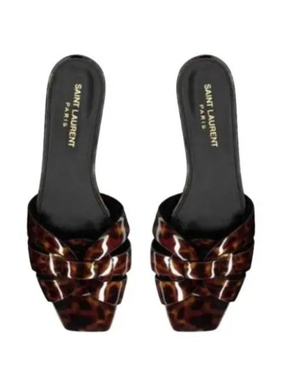 Tribute Tortoiseshell Patent Leather Mules Havana - SAINT LAURENT - BALAAN 2