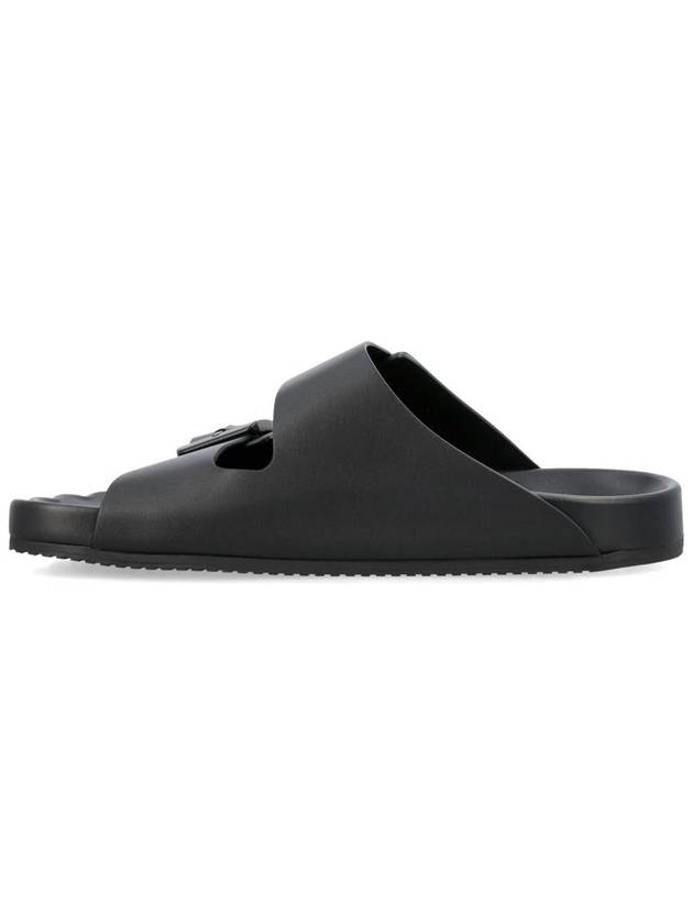 Sunday Double Buckle Leather Slippers Black - BALENCIAGA - BALAAN 4