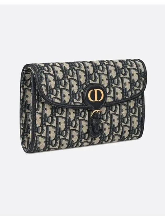 Bobby East West Chain Oblique Jacquard Pouch Bag Blue - DIOR - BALAAN 3