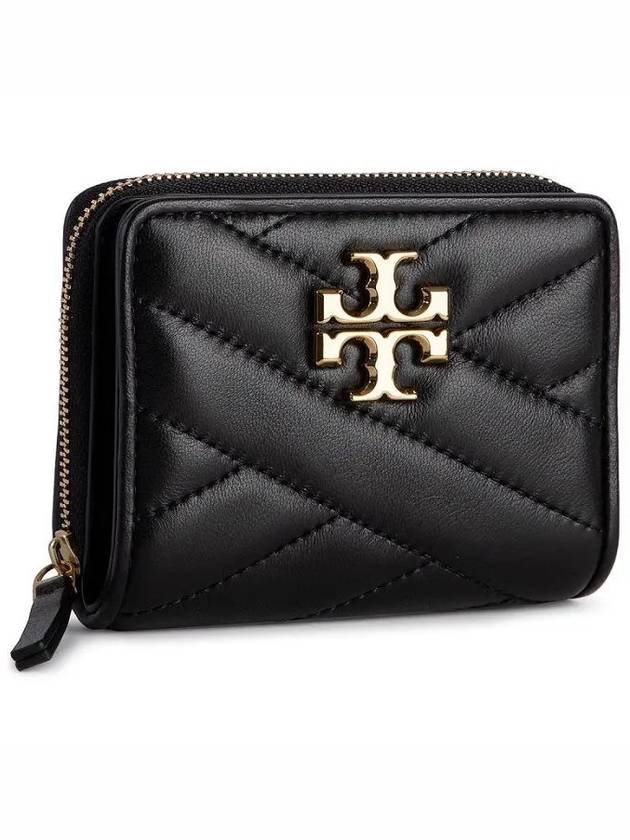 Kira Chevron Mini Half Wallet Black - TORY BURCH - BALAAN 2