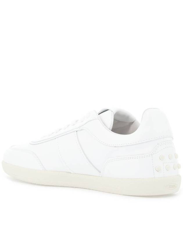 Men's Tabs Leather Low Top Sneakers White - TOD'S - BALAAN 4