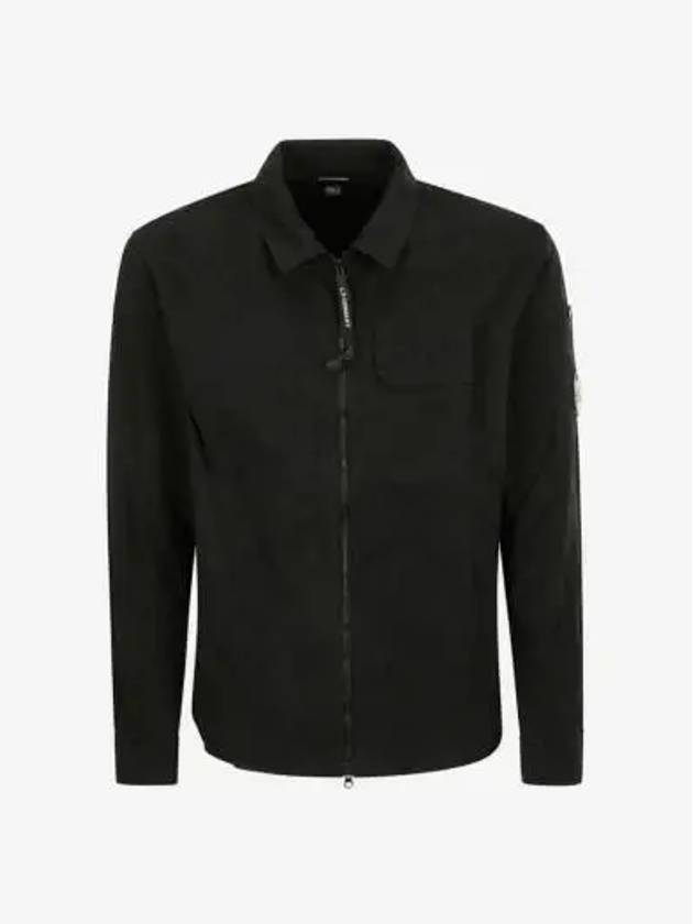 Gabardine Zipped Long Sleeve Shirt Black - CP COMPANY - BALAAN 3