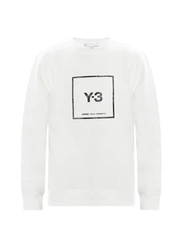 Reflative Square Logo Crew Neck Sweatshirt White - Y-3 - BALAAN 1