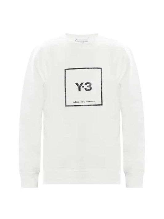 Reflative Square Logo Crew Neck Sweatshirt White - Y-3 - BALAAN 1