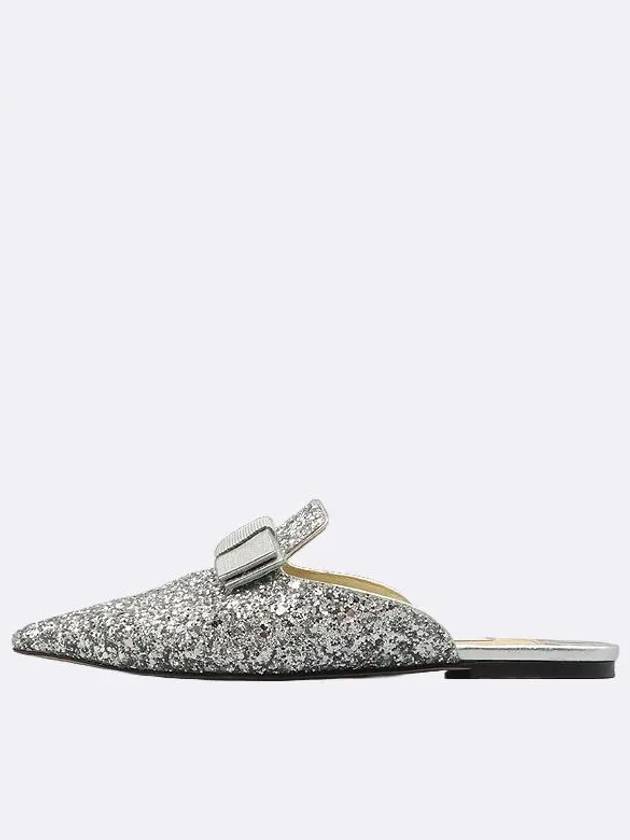 Silver Glitter Galaxy Ribbon Flat Mule Bloafers - JIMMY CHOO - BALAAN 3