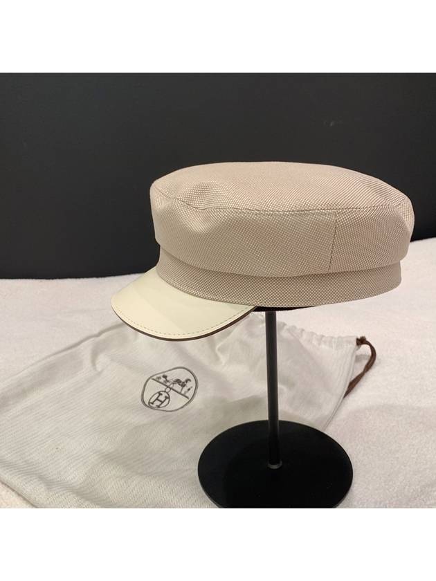 Hermes Hat Deauville Plain Air Cap Calfskin Cotton Beige - CHANEL - BALAAN 2