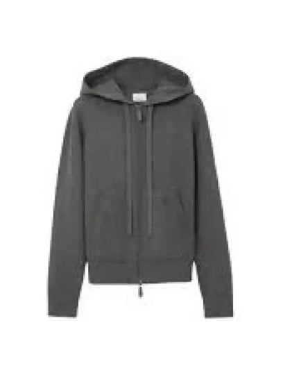 Cashmere Blend Zip-Up Hoodie Grey - BURBERRY - BALAAN 2