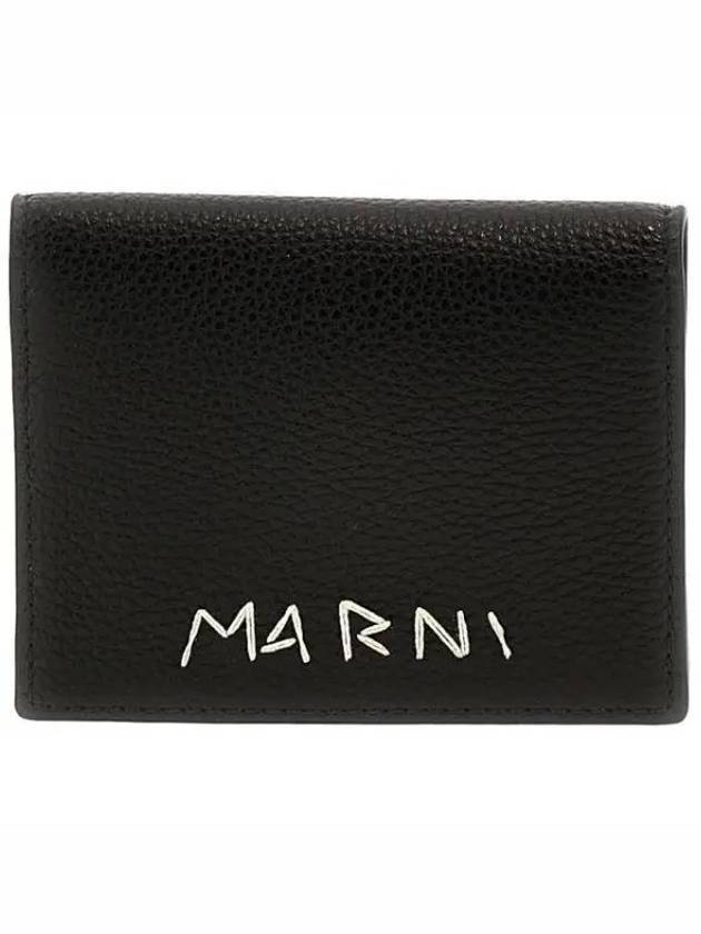 Embroidered Logo Card Wallet Black - MARNI - BALAAN 2