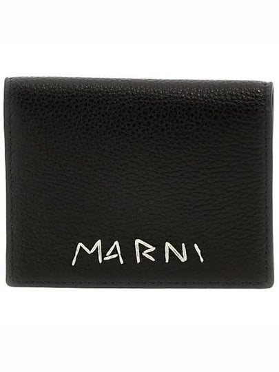 Embroidered Logo Card Wallet Black - MARNI - BALAAN 2