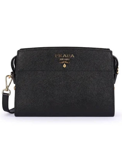 Saffiano Soft Leather Square Cross Bag Black - PRADA - BALAAN 2