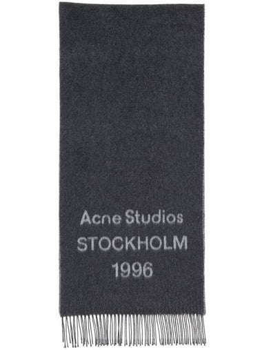 logo wool scarf black - ACNE STUDIOS - BALAAN 1