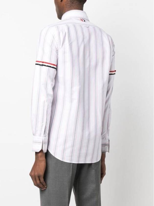 Stripe Oxford Armband Long Sleeve Shirt - THOM BROWNE - BALAAN 6