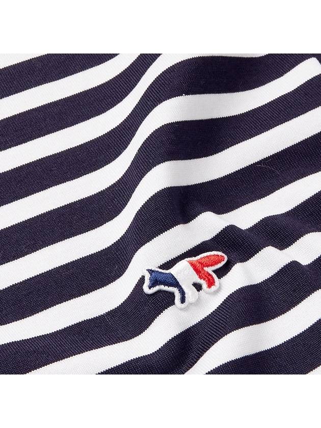 Fox Logo Stripe Long Sleeve T-Shirt Navy - MAISON KITSUNE - BALAAN 7