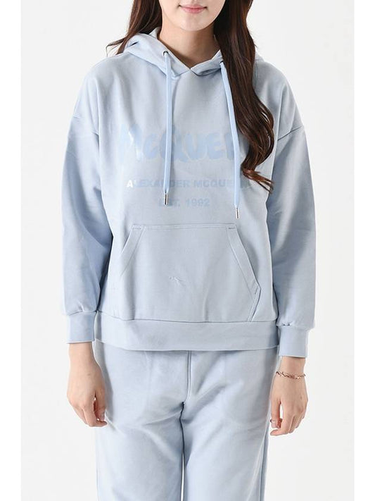 674882 Logo women s hooded sweatshirt sky blue QZAHR 0429 - ALEXANDER MCQUEEN - BALAAN 1