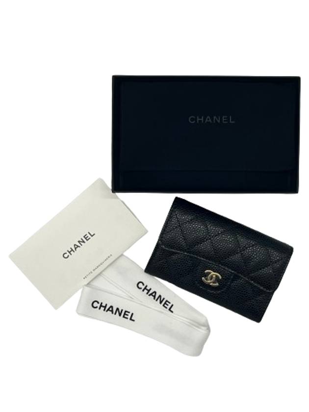 Classic Card Holder Grained Calfskin Gold Metal Black AP0214 - CHANEL - BALAAN 2