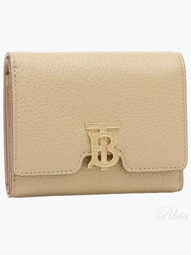 TB Grainy Leather Half Wallet Oat Beige - BURBERRY - BALAAN 2