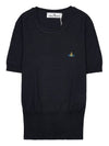 ORB Logo Short Sleeve Knit Top Black - VIVIENNE WESTWOOD - BALAAN 9