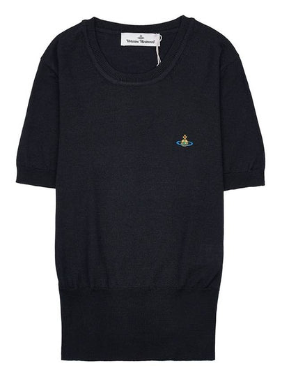 ORB Logo Short Sleeve Knit Top Black - VIVIENNE WESTWOOD - BALAAN 2