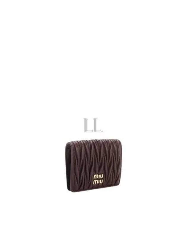 Matelasse Leather Half Wallet Brown - MIU MIU - BALAAN 2