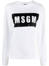 Box Logo Crew Neck Cotton Sweatshirt White - MSGM - BALAAN 1