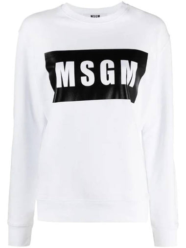 Box Logo Crew Neck Cotton Sweatshirt White - MSGM - BALAAN 1