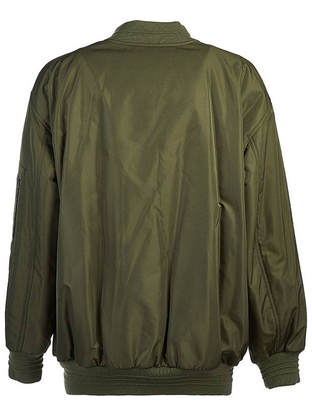 Sleeve Pocket Zipper Linen Bomber Jacket Dark Green - LORO PIANA - BALAAN 4