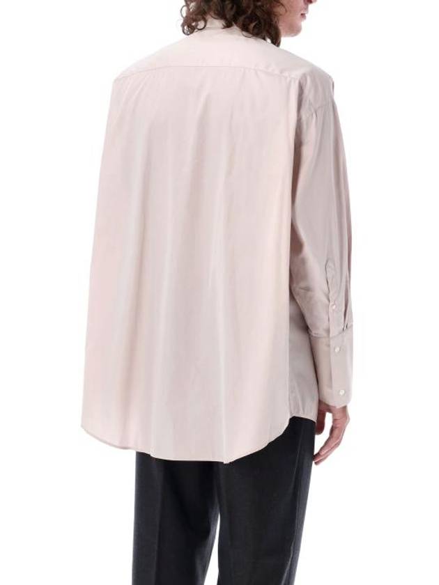 Army Cotton Poplin Oversized Long Sleeve Shirt Pink - AMI - BALAAN 3