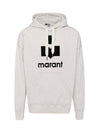 Miley Flock Logo Hoodie Beige - ISABEL MARANT - BALAAN 1