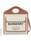 Mini Two-Tone Canvas And Leather Pocket Bag Natural Malt Brown - BURBERRY - BALAAN 2