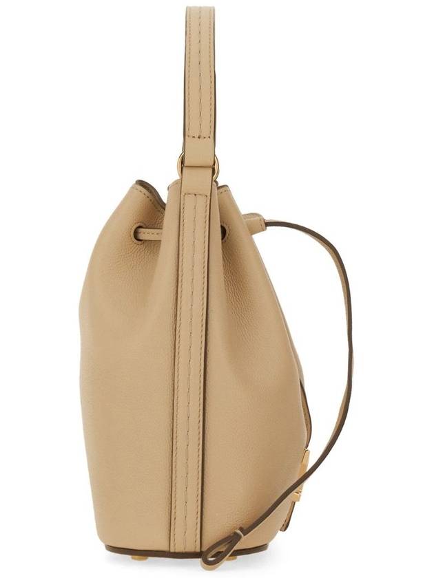 T Timeless Leather Micro Logo Bucket Bag Beige - TOD'S - BALAAN 5