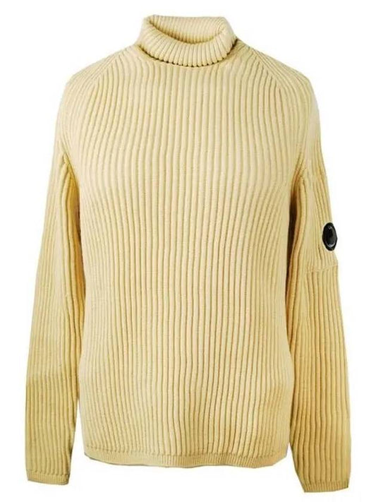 Men's Lens Wappen Wool Turtleneck Yellow - CP COMPANY - BALAAN 2