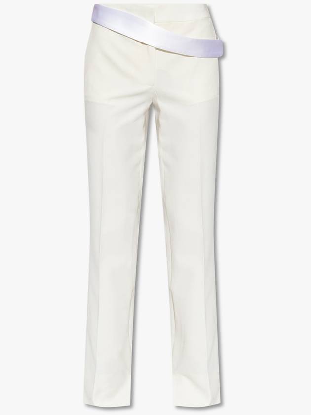 Women's Twill Dinner Straight Pants Cream - STELLA MCCARTNEY - BALAAN 2