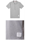 Side Slit Three Stripe Tab Short Sleeve Polo Shirt Grey - THOM BROWNE - BALAAN 5