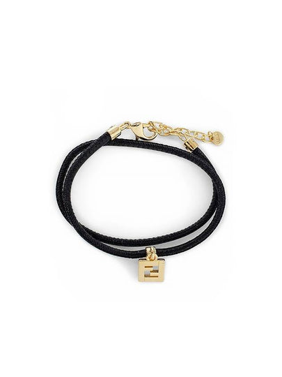 Forever Leather Bracelet Black Gold - FENDI - BALAAN 2