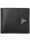 Men's Triangle Logo Leather Half Wallet Black - PRADA - BALAAN 2