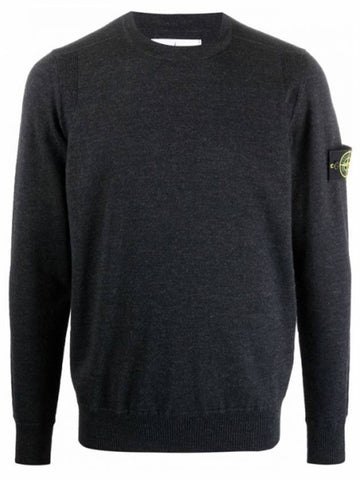 Light Wool Crewneck Knit Top Charcoal - STONE ISLAND - BALAAN 1