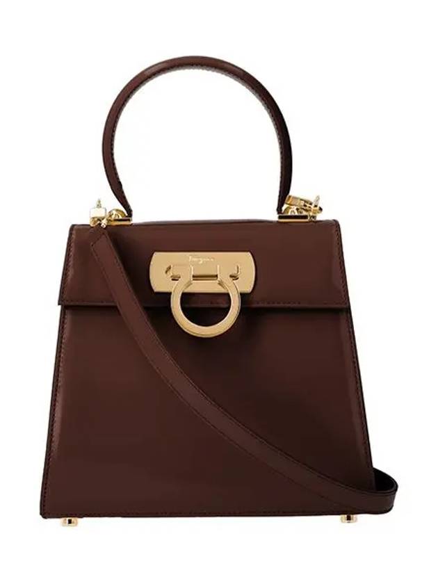 Iconic Top Handle Small Tote Bag Cocoa - SALVATORE FERRAGAMO - BALAAN 2