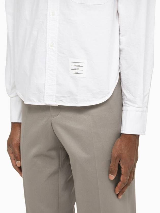 Men's Oxford Round Collar Narrow Fit Long Sleeve Shirt White - THOM BROWNE - BALAAN 4