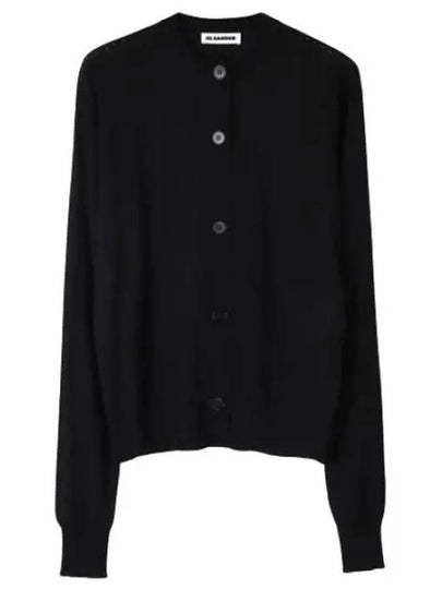 V-neck Button Cashmere Wool Cardigan Black - JIL SANDER - BALAAN 2