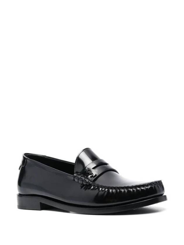 Le Leather Loafer Black - SAINT LAURENT - BALAAN 3