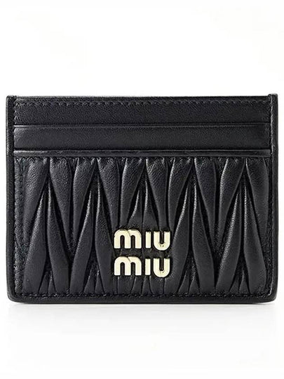 Matelasse Nappa Leather Card Wallet Black - MIU MIU - BALAAN 2