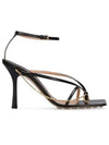 Metal Chain Stretch Sandals Heel Black - BOTTEGA VENETA - BALAAN 2