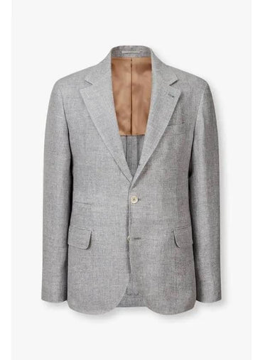 10 ePoint Men s Linen Wool Silk Single Jacket Gray - BRUNELLO CUCINELLI - BALAAN 1